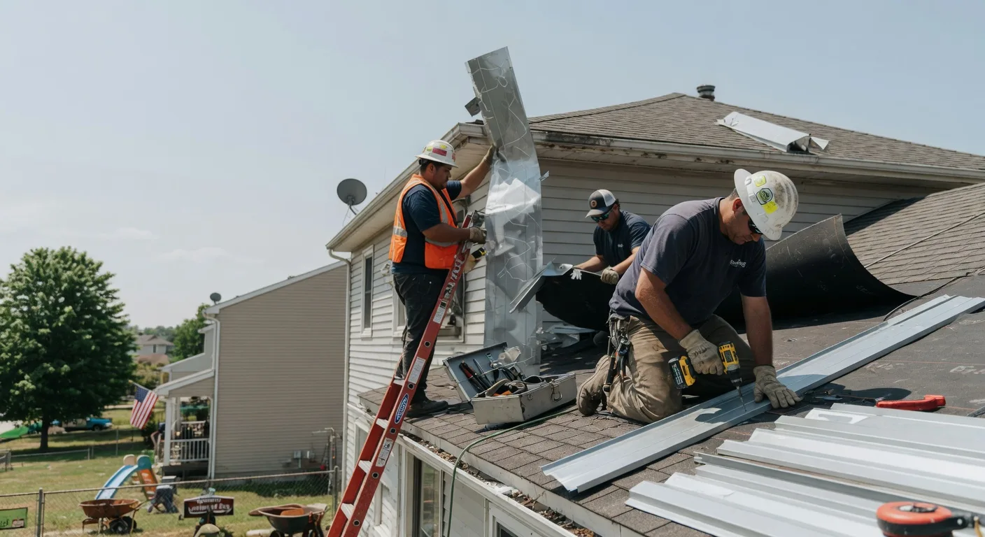 Storm Damage Metal Roof Repair in Crescent City, IL
